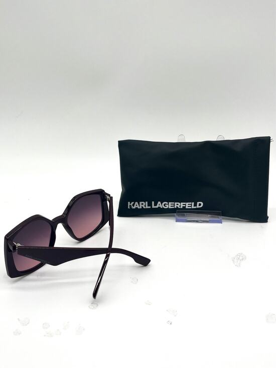 KARL LAGERFELD NWOT Burgundy Sunglasses and Case, Rectangular Frames